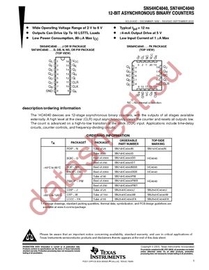 SN74HC4040PWR datasheet  